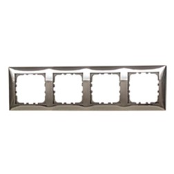 Рамка 4-постовая Экопласт LK60, блестящее серебро  Рамка 4-постовая Экопласт LK60, блестящее серебро