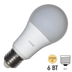 Лампа светодиодная Osram LED CLAS A FR 40 6W/827 240° 470lm 220V E27 теплый свет 