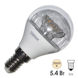 Лампа светодиодная шарик Osram LED CLAS P CL 40 5,4W/830 240° 470lm 220V E14 