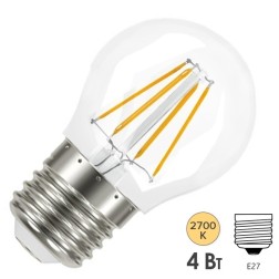 Лампа филаментная светодиодная шарик Osram LED P Retrofit CLAS P 40 4W/827 470lm E27 Filament 