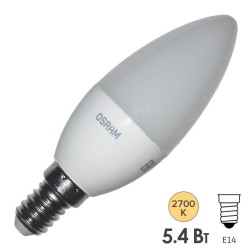 Лампа светодиодная свеча Osram LED CLAS B FR 40 5,4W/827 240° 470lm 220V E14 