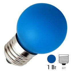 Лампа светодиодная шарик FL-LED DECO-GL45 1W BLUE 230V E27 синий 