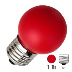 Лампа светодиодная шарик FL-LED DECO-GL45 1W RED 230V E27 красный 