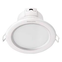 Светильник светодиодный Philips LED DOWNLIGHT 8Вт 2700K IP20 круглый встраиваемый D125 белый+серебро 