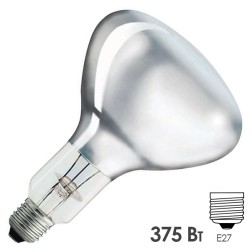 Лампа инфракрасная Philips R125 IR 375W E27 230-250V CL прозрачная 