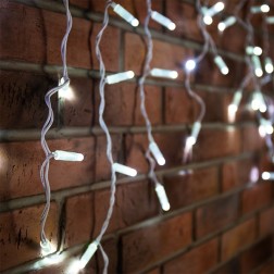 Гирлянда бахрома светодиодная 1,8х0,5м 48LED Белый IP44, постоянное свечение, белый провод 