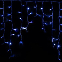 Гирлянда бахрома светодиодная 5,6x0,9м 240LED синий IP67 постоянное свечение, белый каучук, 230В 