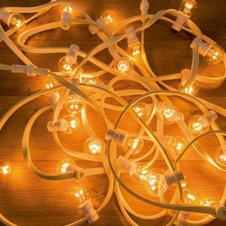 Гирлянда LED Galaxy Bulb String 10м, белый КАУЧУК, 30 ламп*6 LED ЖЕЛТЫЕ, влагостойкая IP54 