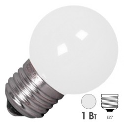 Лампа светодиодная шарик FL-LED DECO-GL45 1W WHITE 230V E27 белый 