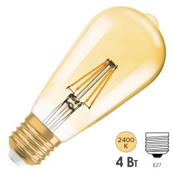 Лампа филаментная светодиодная капля Osram LED Vintage CLAS ST64 34 4W/824 380lm E27 Filament 