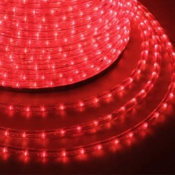 Светодиодный дюралайт 3W красный 36 LED/2,4Вт/м, свечение с динамикой, D13мм, бухта 100м 