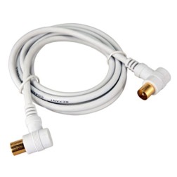 Шнур TV Plug-TV Plug 1.5М Угловой Белый 