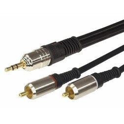 Шнур 3.5 Stereo Plug-2RCA Plug 5М GOLD-металл 