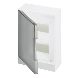 ABB Basic E Шкаф настенный 16М серая (2x8) прозрачная дверь (с клеммами) BEW402216 
