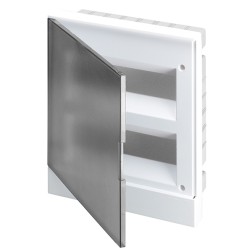 ABB Basic E Шкаф в нишу 24М серая (2x12) прозрачная дверь (c клеммами) BEF402224 