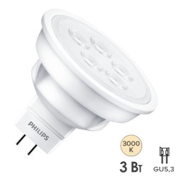 Лампа светодиодная Philips ESS LED MR16 3W (35W) 830 36° 230V 230lm GU5.3 теплый свет 