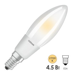 Лампа филаментная светодиодная свеча Osram LED P Retrofit CLAS B 40 DIM 4.5W/827 FR E14 Filament 