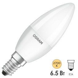 Лампа светодиодная свеча OSRAM LED LS CL B 6.5W (60W) 827 220V FR E14 600lm 