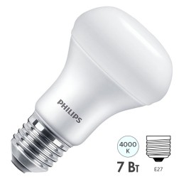 Светодиодная лампа Philips LED R63 ESS 7W (70W) 230V 4000K E27 720lm L102x63mm (матов./холодный) 