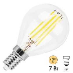 Лампа филаментная светодиодная шарик Feron LB-52 G45 7W 2700K 230V E14 filament теплый свет 