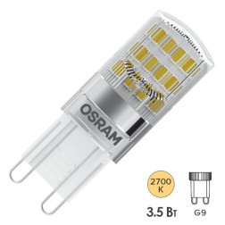 Лампа светодиодная Osram LEDPPIN 40 3,5W 827 230V G9 DIM 350Lm d20x58mm 