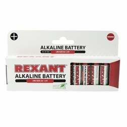 Алкалиновая батарейка Rexant AA/LR6 1,5V 2700mAh (в упаковке 12шт) 