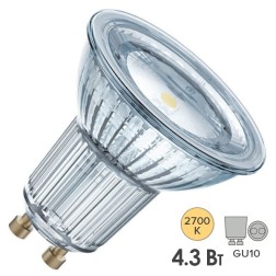 Лампа светодиодная Osram LED PARATHOM PAR16 50 4.3W/827 230V GU10 120° широкий угол 350lm d51x55mm 