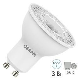 Лампа светодиодная Osram LED STAR PAR16 3536 35 3W/840 230V GU10 265lm 36° 15000h 