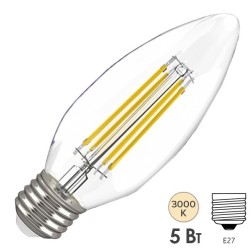 Лампа LED C35 свеча прозрачная 5Вт 230В 3000К E27 серия 360° IEK 615845 