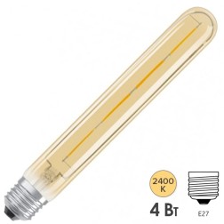 Лампа филаментная светодиодная Osram циллиндр Vintage 1906 LED CL GOLD 4W/824 E27 L204x29mm 