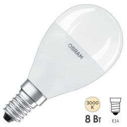 Лампа светодиодная Osram LED шарик LS CLASSIC P 8W (75W) 830 230V FR E14 800lm 240° 15000h 