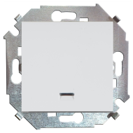 Выключатель одноклавишный с подсветкой Simon Simon 15 Белый (в сборе) 