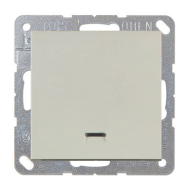 Выключатель одноклавишный с подсветкой Simon Simon 15 Слоновая кость (в сборе) 