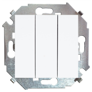 Выключатель трехклавишный Simon Simon 15 Белый (в сборе) 