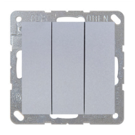 Выключатель трехклавишный Simon Simon 15 Алюминий (в сборе) 