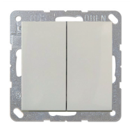 Выключатель двухклавишный Simon Simon 15 Слоновая кость (в сборе) 