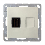 Розетка HDMI Simon Simon 15 Слоновая кость (в сборе) 