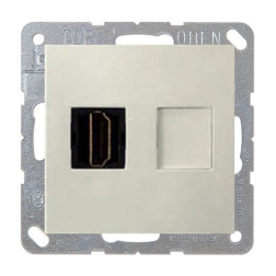 Розетка HDMI Simon Simon 15 Слоновая кость (в сборе) 