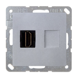 Розетка HDMI Simon Simon 15 Алюминий (в сборе) 