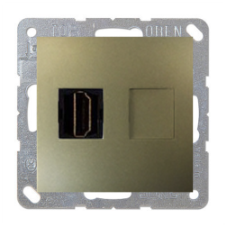 Розетка HDMI Simon Simon 15 Шампань (в сборе) 