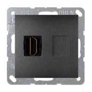 Розетка HDMI Simon Simon 15 Графит (в сборе) 