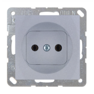 Розетка без заземления Simon Simon 15 Алюминий (в сборе) 