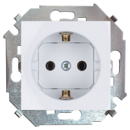 Розетка с заземлением, винтовые клеммы Simon Simon 15 Белый (в сборе) 