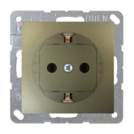 Розетка с заземлением, винтовые клеммы Simon Simon 15 Шампань (в сборе) 