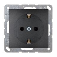 Розетка с заземлением, винтовые клеммы Simon Simon 15 Графит (в сборе) 