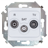 Розетка TV / SAT простая Simon Simon 15 Белый (в сборе) 