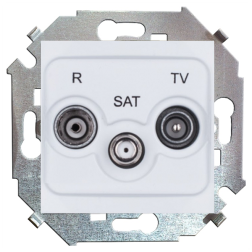 Розетка TV / SAT простая Simon Simon 15 Белый (в сборе) 