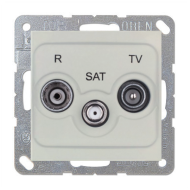 Розетка TV / SAT простая Simon Simon 15 Слоновая кость (в сборе) 