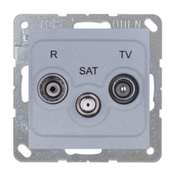 Розетка TV / SAT простая Simon Simon 15 Алюминий (в сборе) 