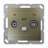 Розетка TV / SAT простая Simon Simon 15 Шампань (в сборе) 